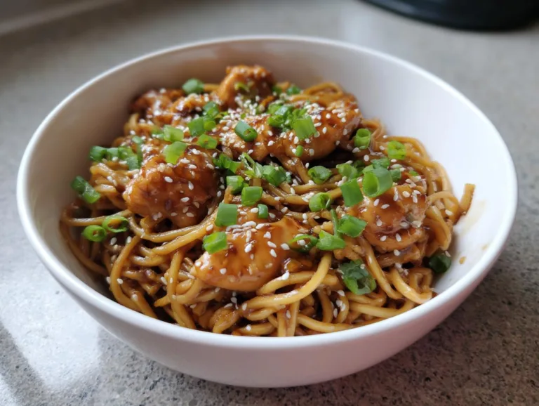 Sticky Garlic Chicken Noodles