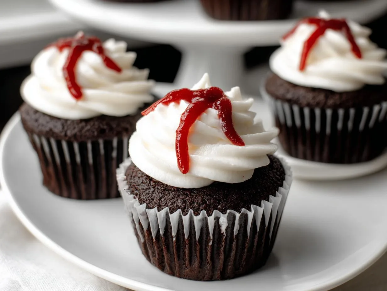 Spooky 12-Vampire Bite Cupcakes That Bleed Deliciously