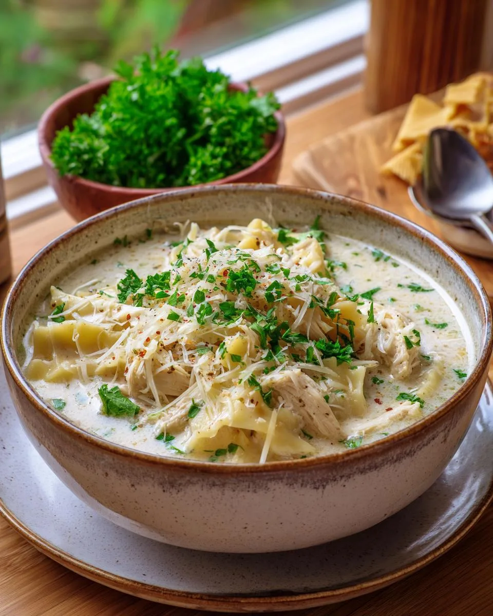 White Chicken Lasagna Soup - detail 2