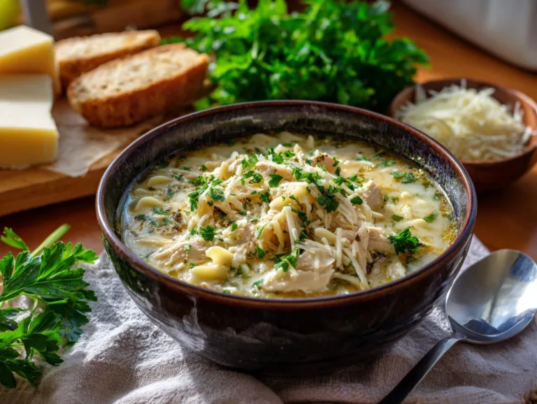 White Chicken Lasagna Soup