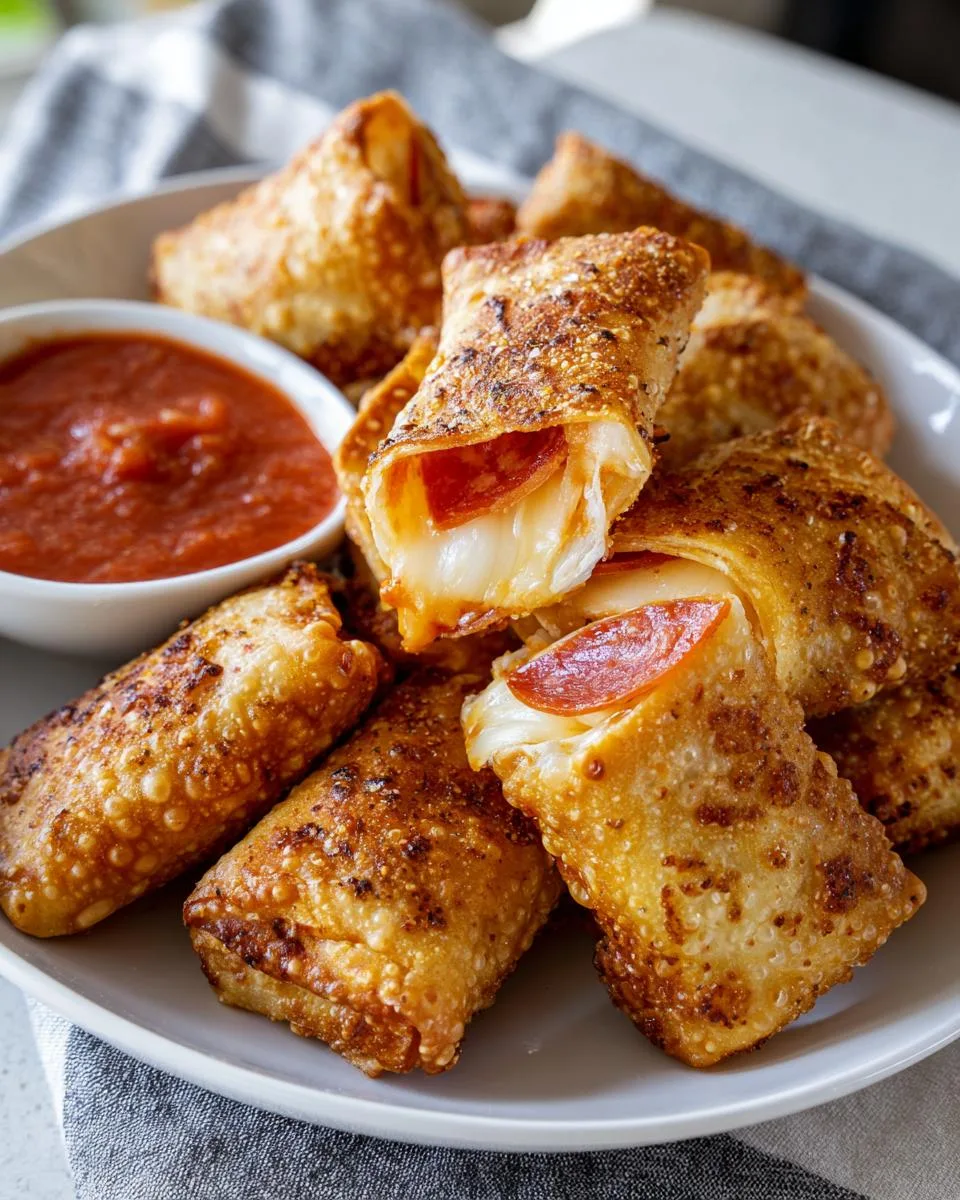crispy air fryer pizza rolls - detail 1