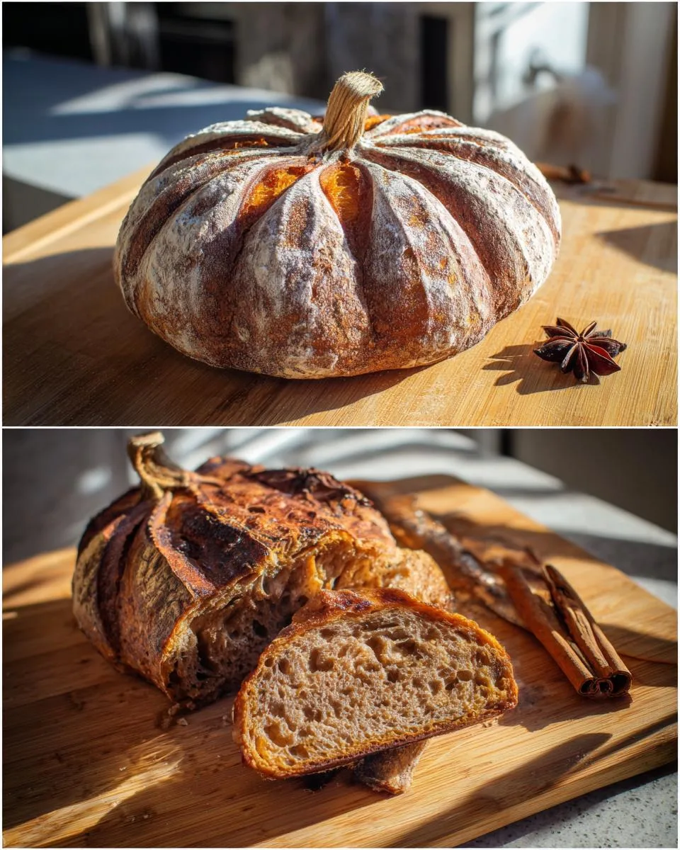 pumpkin shaped sourdough bread - detail 1
