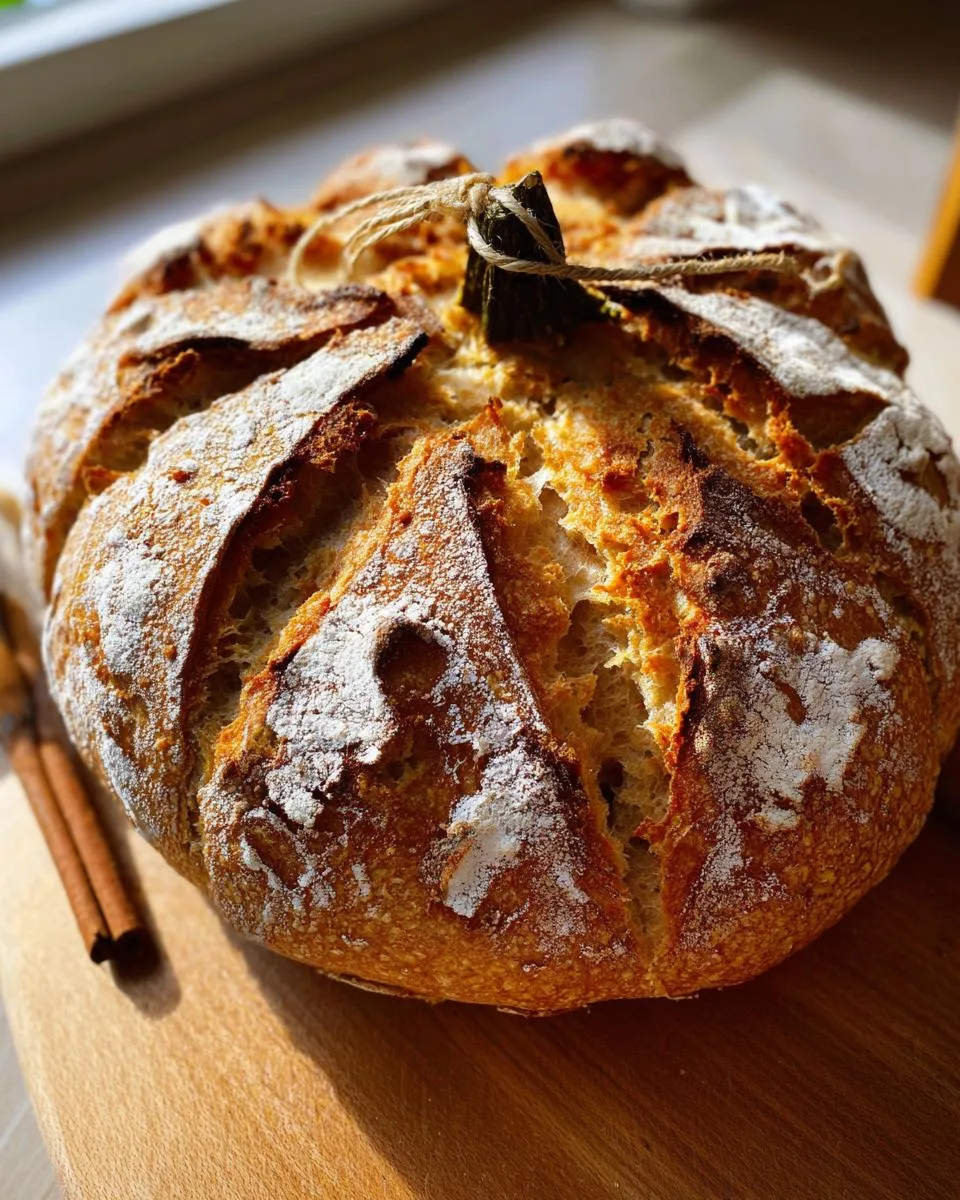 pumpkin shaped sourdough bread - detail 2
