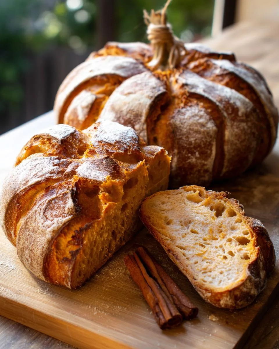 pumpkin shaped sourdough bread - detail 4