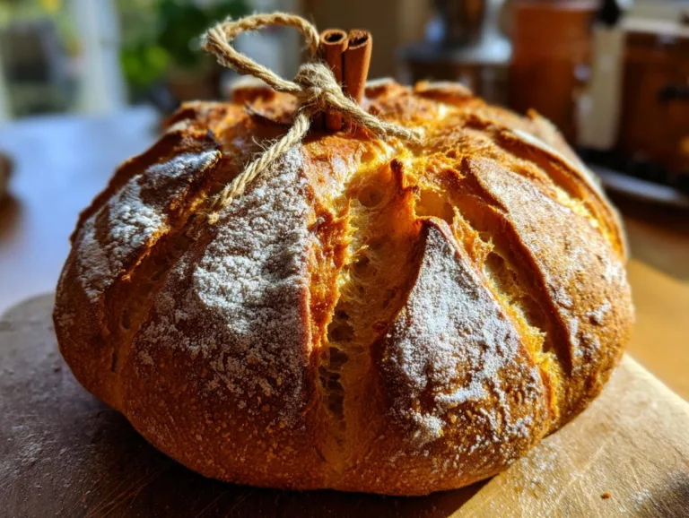 pumpkin shaped sourdough bread