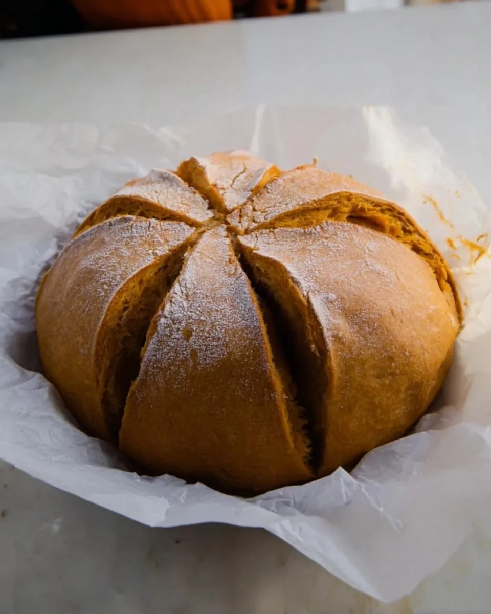 pumpkin sourdough bread - detail 3