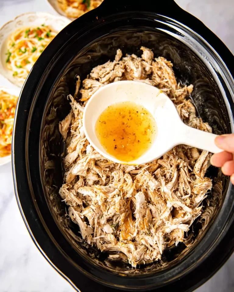 Served savory slow cooker chicken