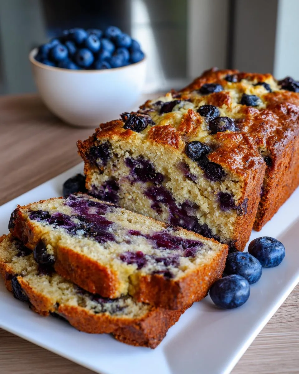 Cottage Cheese Banana Bread with Blueberries - detail 2