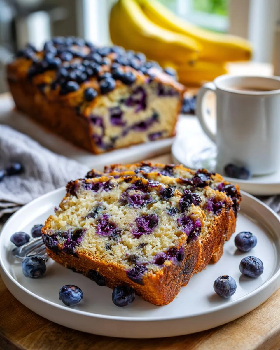 Cottage Cheese Banana Bread with Blueberries - detail 3