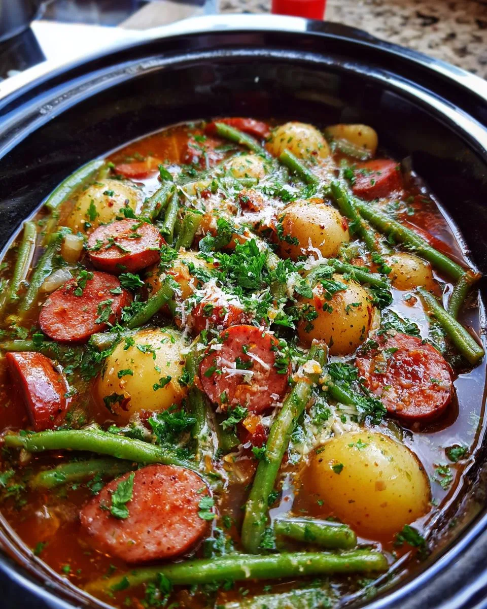 Crockpot Kielbasa Green Beans - detail 1