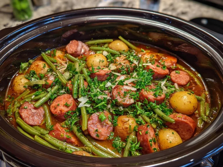 Crockpot Kielbasa Green Beans