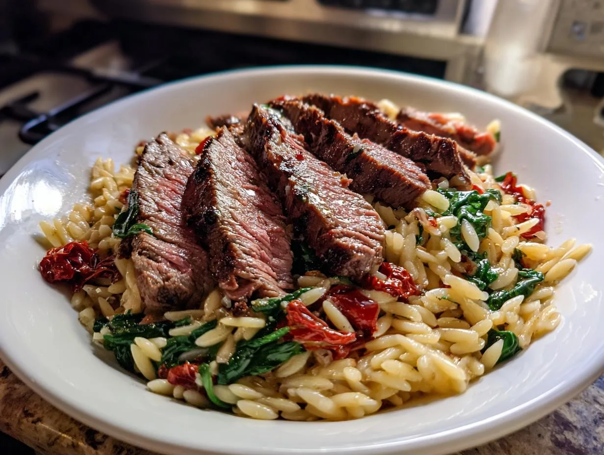 Flank Steak Creamy Orzo: A 35-Minute Dinner You’ll Crave