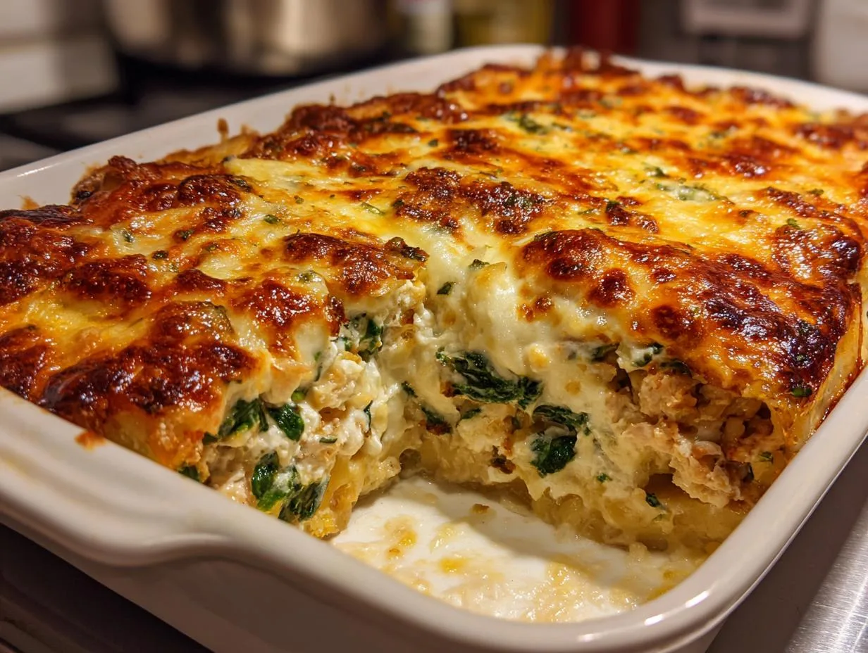 40-Minute Creamy Garlic Chicken Cottage Bake