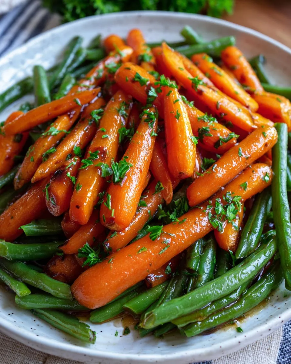 Honey Glazed Carrots and Green Beans - detail 2