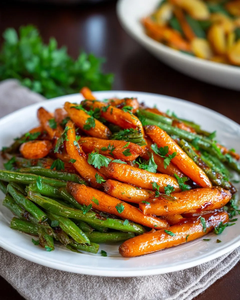Honey Glazed Carrots and Green Beans - detail 3
