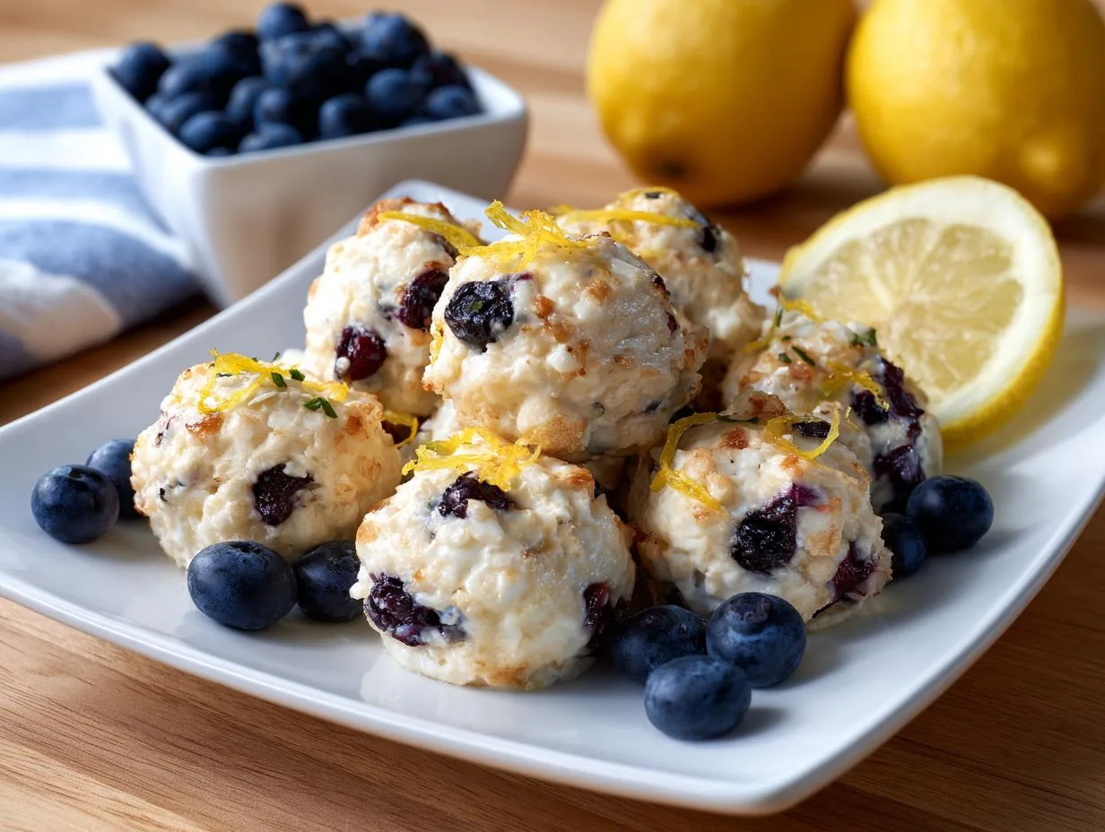 10-Minute Lemon Blueberry Cottage Cheese Bites