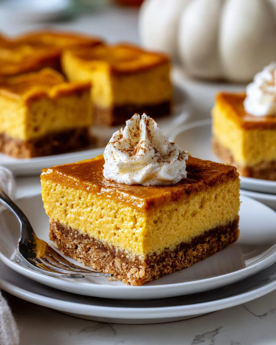 Pumpkin Cottage Cheese Cheesecake Bars - detail 2