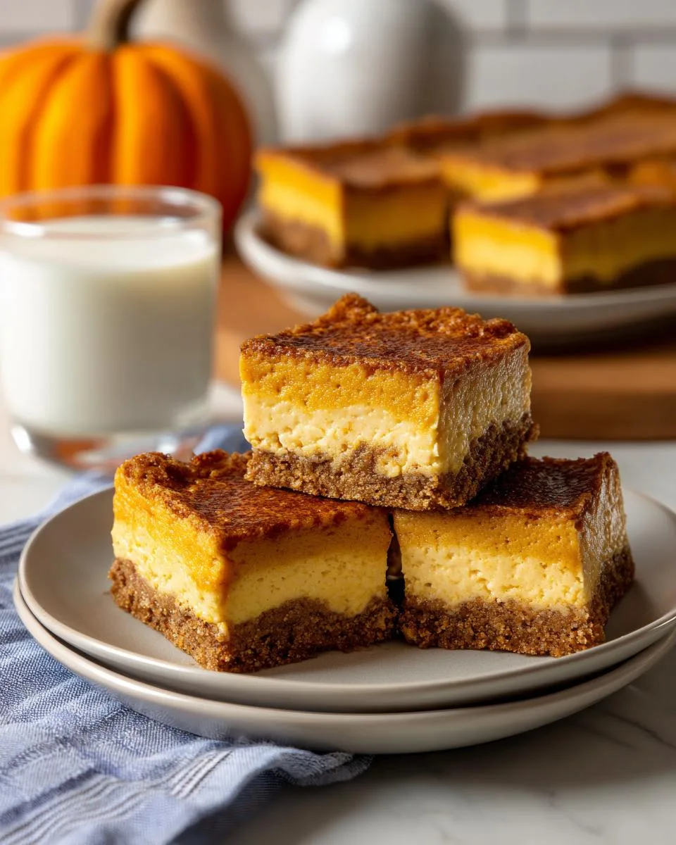 Pumpkin Cottage Cheese Cheesecake Bars - detail 3