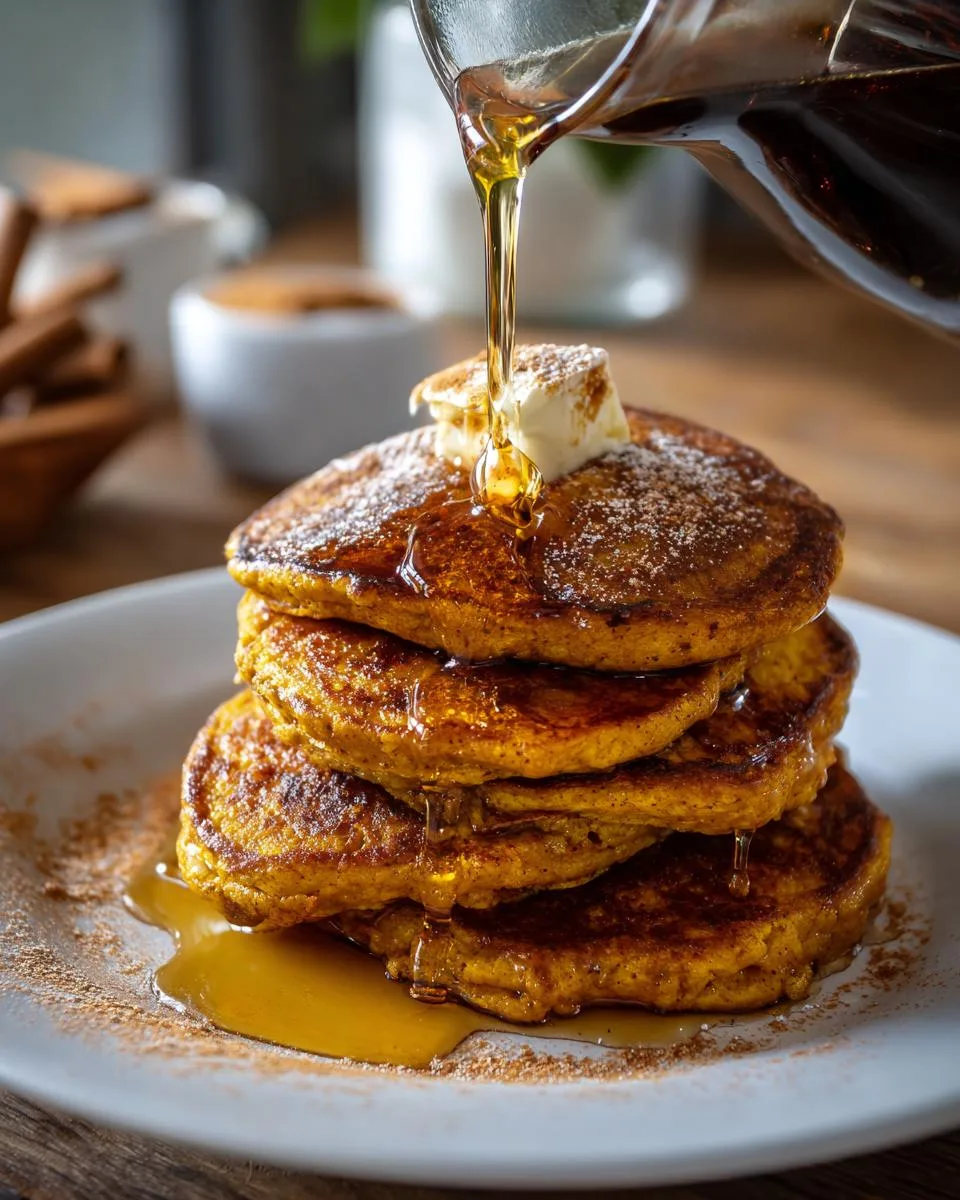 Pumpkin Cottage Cheese Pancakes - detail 1