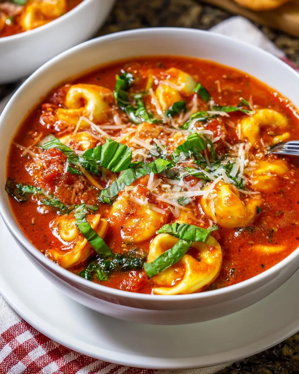 Slow Cooker Tomato Tortellini Soup - detail 3