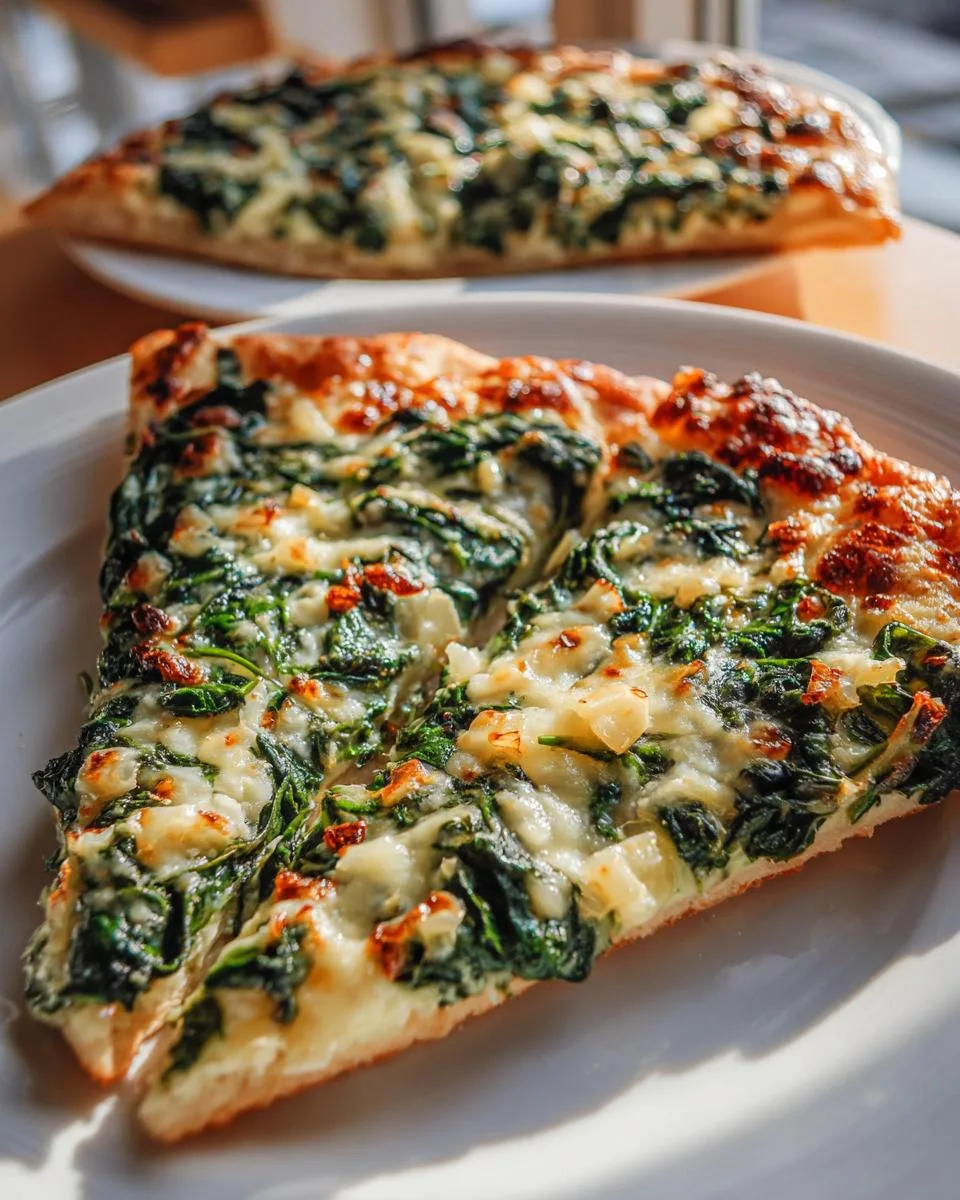 Spinach Pizza On Cottage Cheese Crust - detail 2
