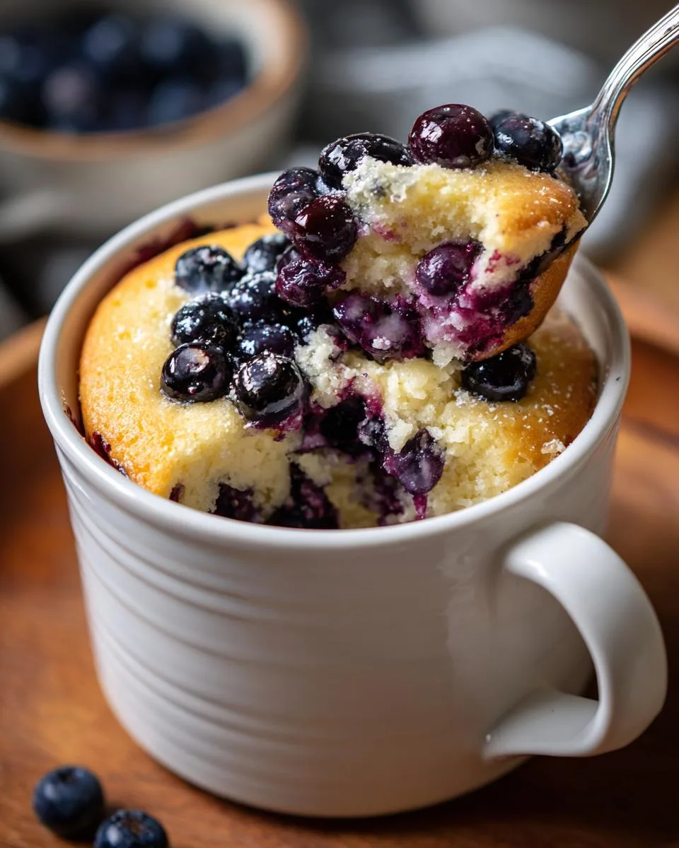 Blueberry Cottage Cheese Mug Cake - detail 1