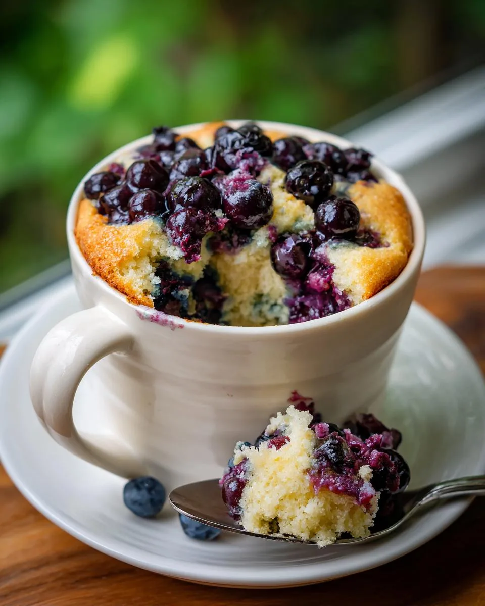 Blueberry Cottage Cheese Mug Cake - detail 2