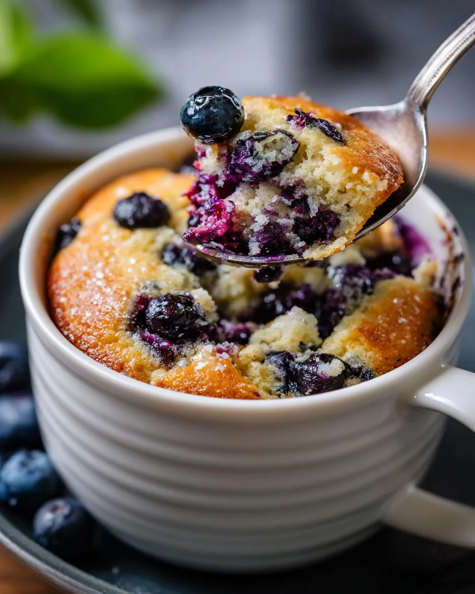 Blueberry Cottage Cheese Mug Cake - detail 3