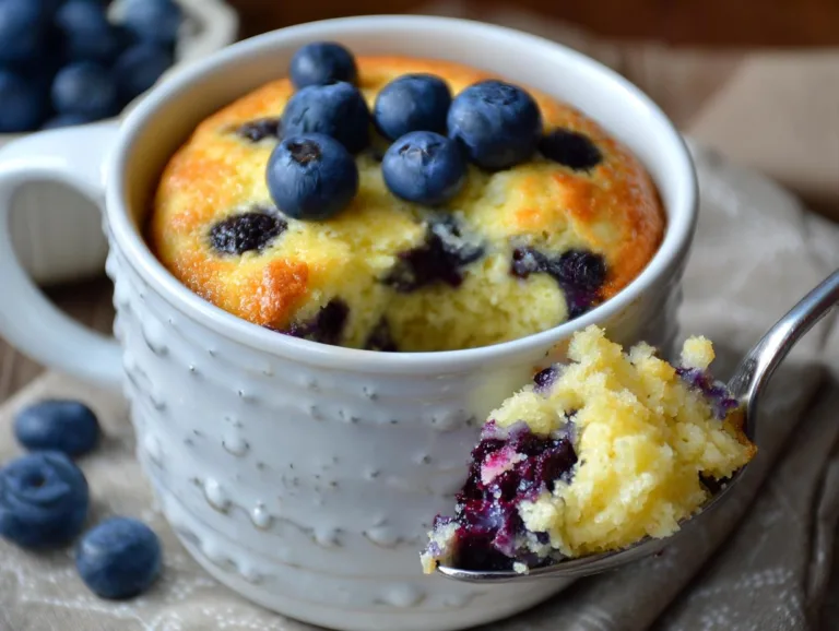 Blueberry Cottage Cheese Mug Cake