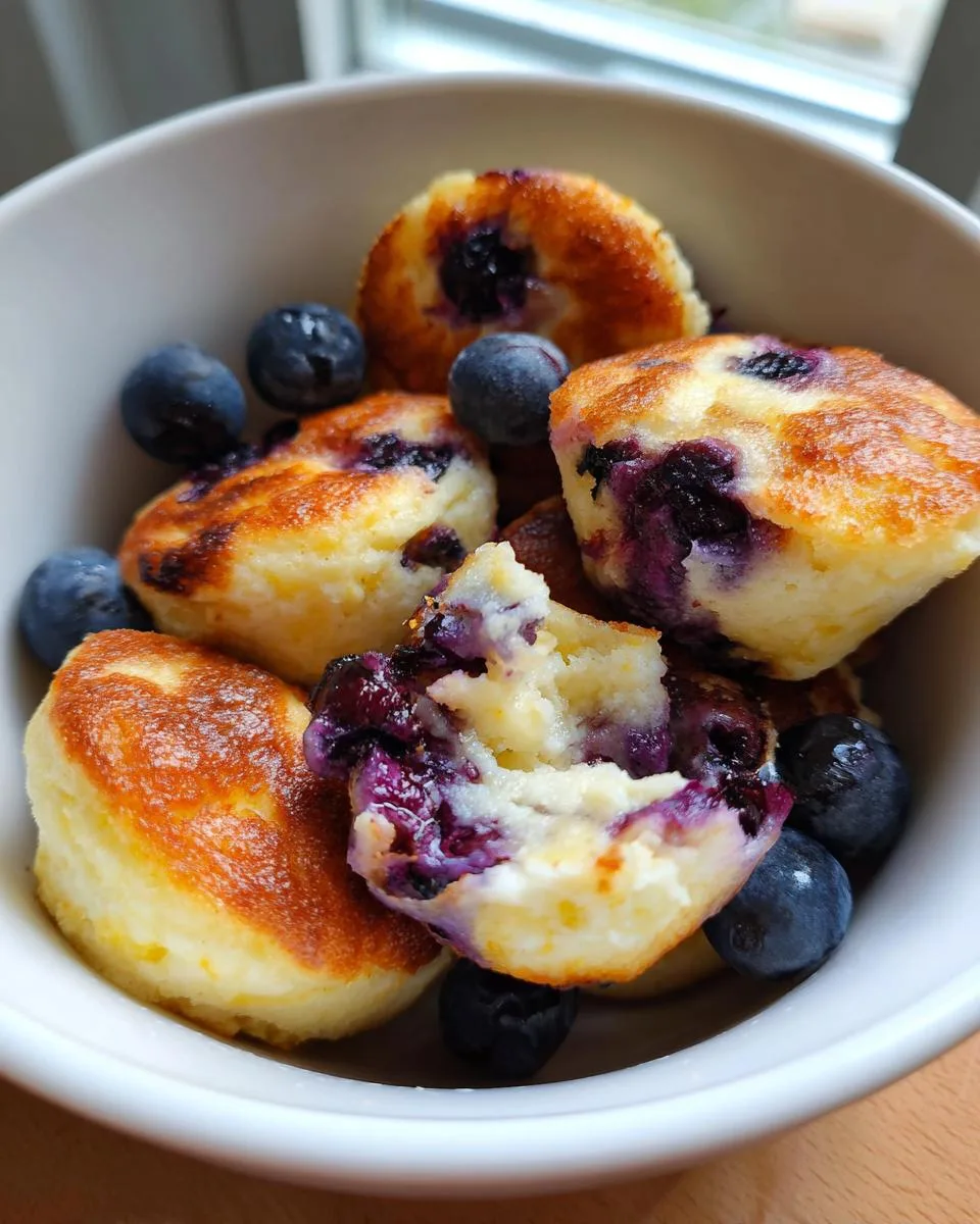 Blueberry Cottage Cheese Pancake Bites - detail 2
