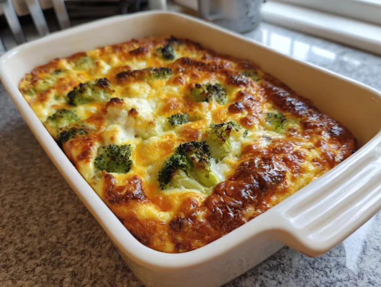 Broccoli and Cauliflower Cottage Cheese Bake