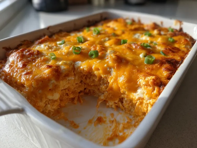 Buffalo Chicken Cottage Cheese Bake