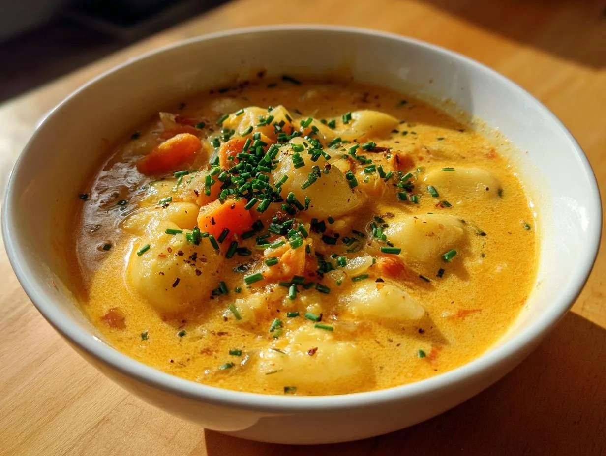Creamy Cheddar Gnocchi Soup Recipe in Just 35 Minutes