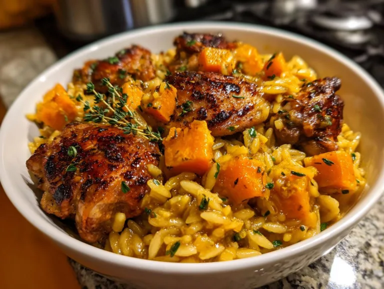 Chicken Orzo With Butternut Squash