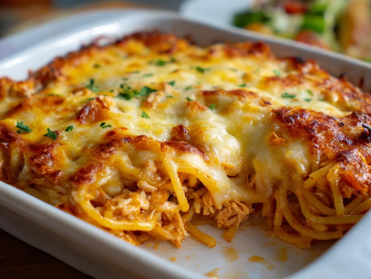 Hearty Chicken Spaghetti Casserole – 45-Min Family Comfort
