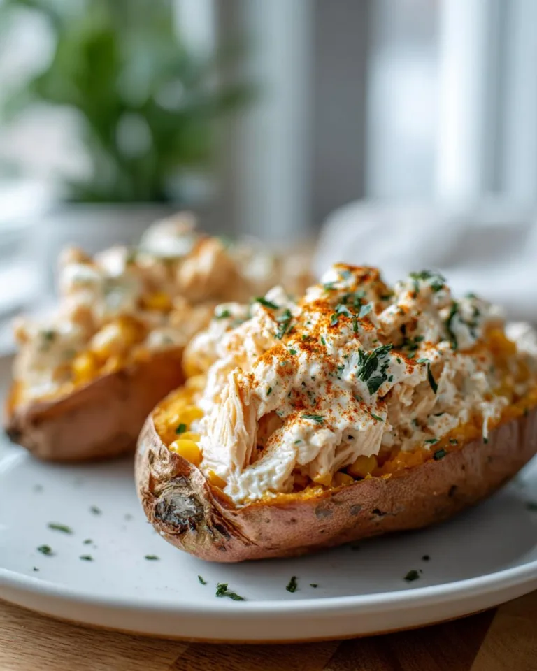 Corn Chicken Stuffed Sweet Potatoes