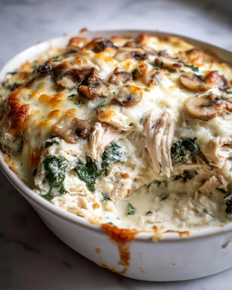 Cottage Cheese Chicken, Mushroom and Spinach Casserole - detail 1