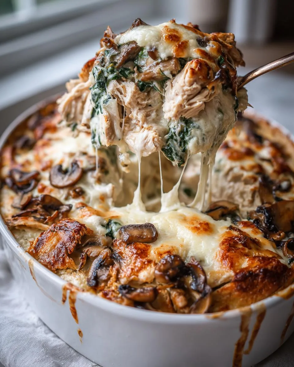 Cottage Cheese Chicken, Mushroom and Spinach Casserole - detail 2