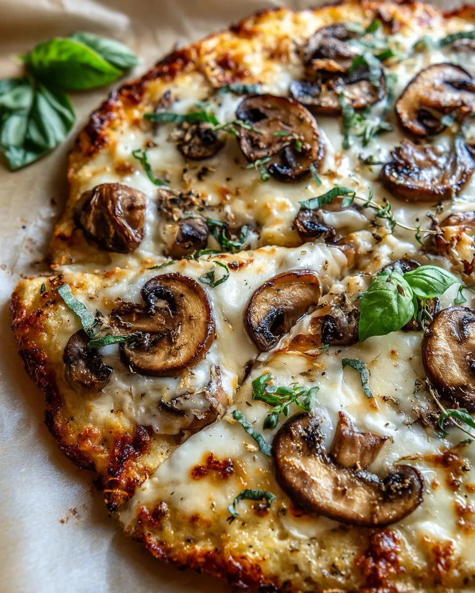 Cottage Cheese Crust with mushrooms and cheese - detail 3