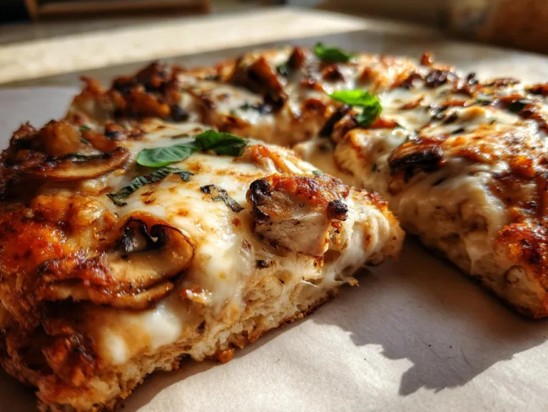 Cottage Cheese Crust with mushrooms and cheese