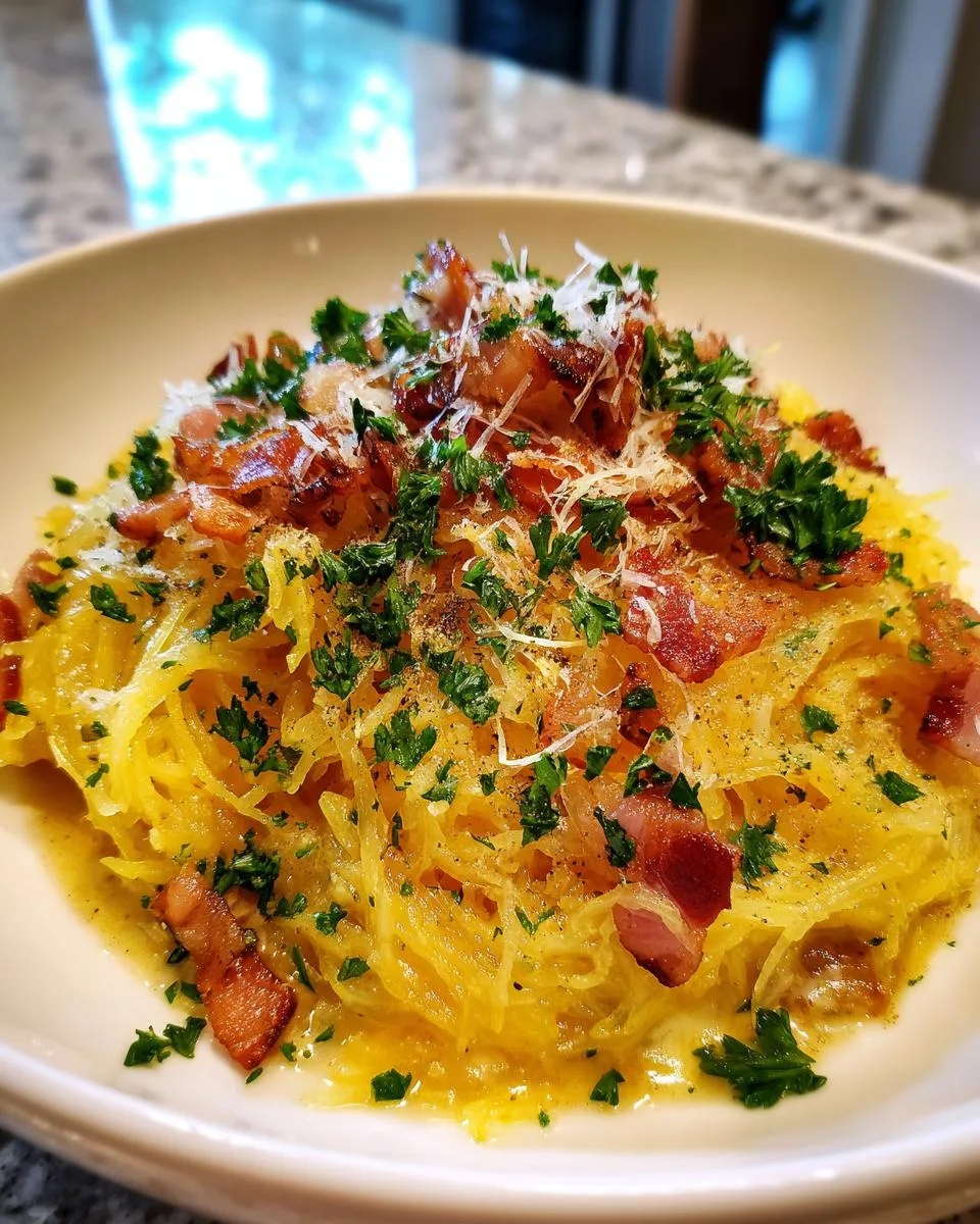 Keto Spaghetti Squash Carbonara - detail 1