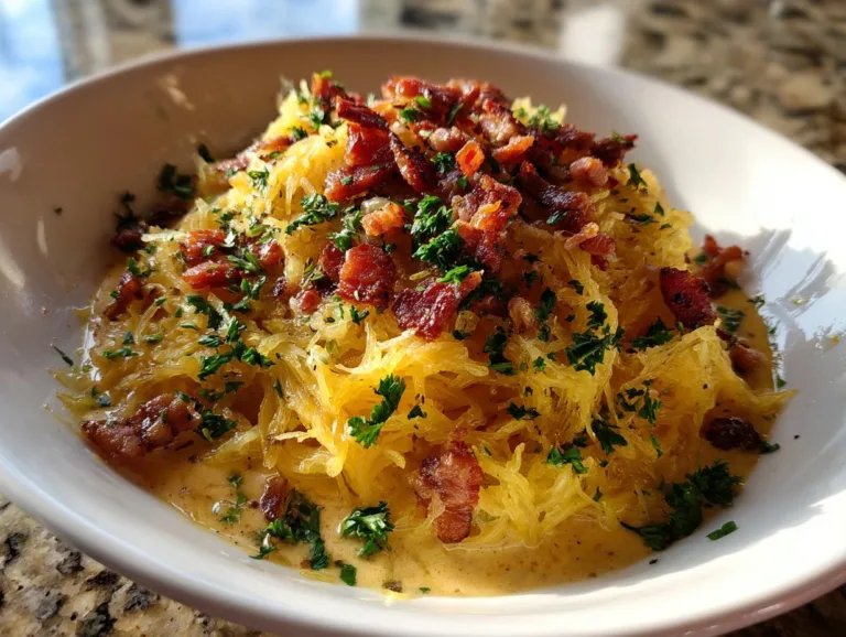 Keto Spaghetti Squash Carbonara