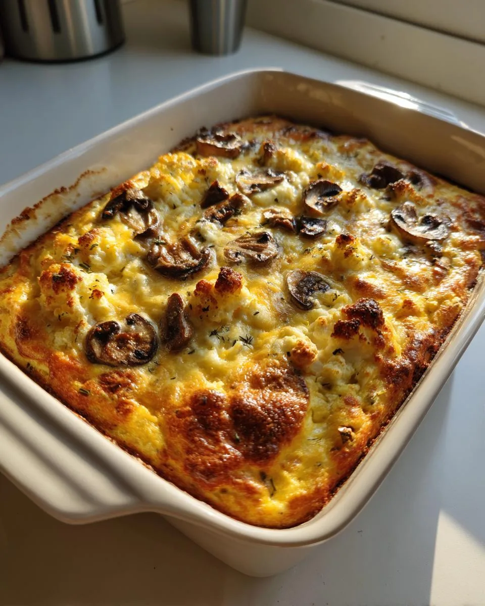 Mushroom and Cauliflower Cottage Cheese Bake - detail 1