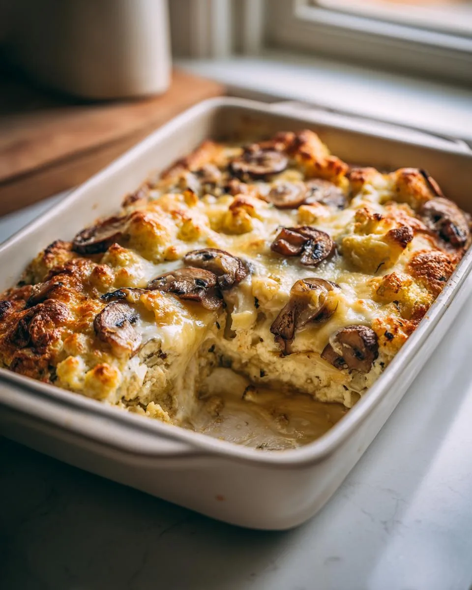 Mushroom and Cauliflower Cottage Cheese Bake - detail 2