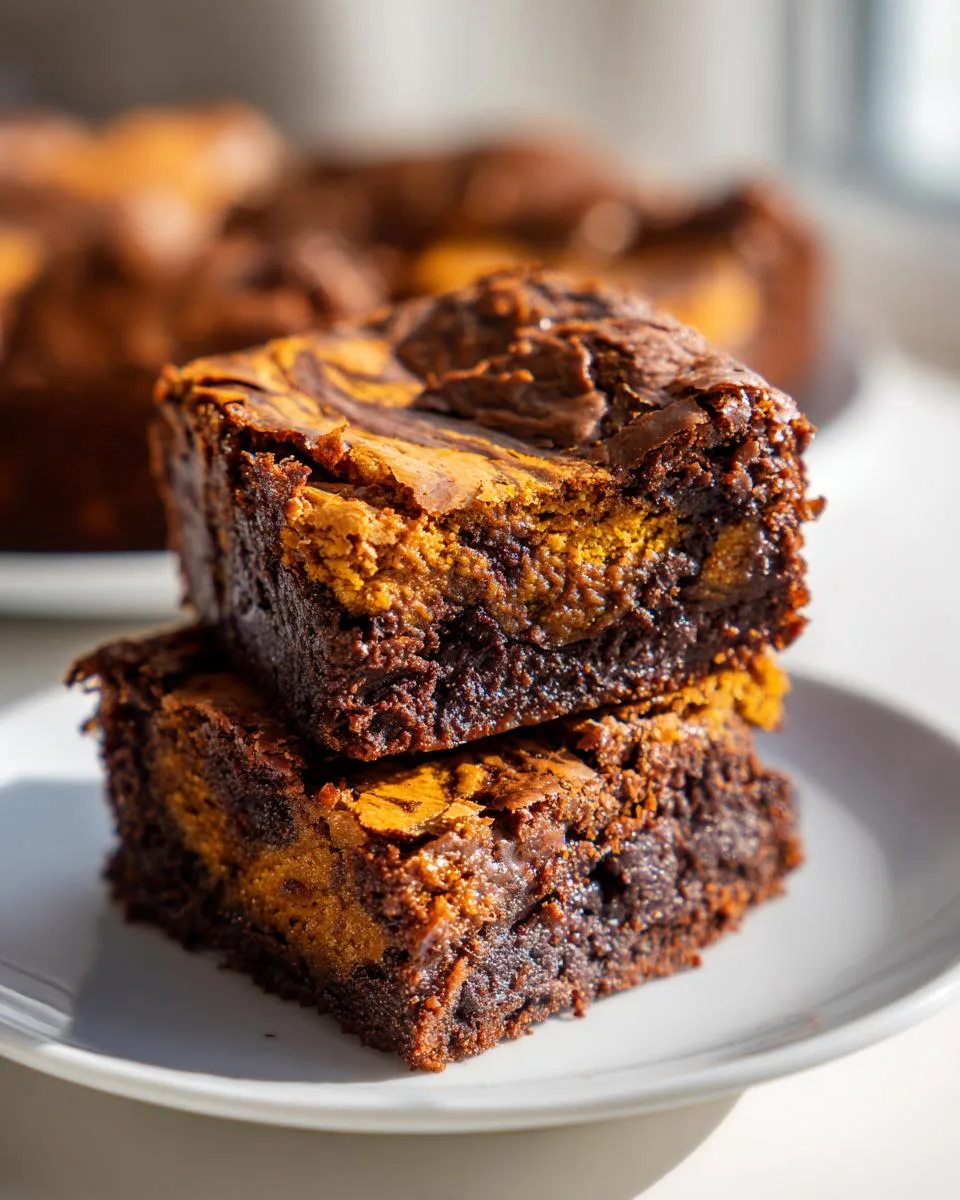 Pumpkin Spice Swirl Cottage Cheese Brownies - detail 1