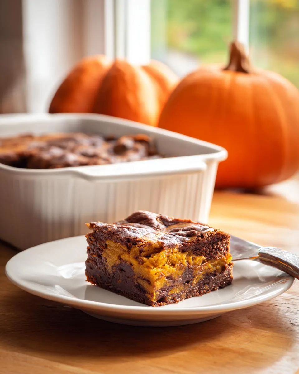 Pumpkin Spice Swirl Cottage Cheese Brownies - detail 3