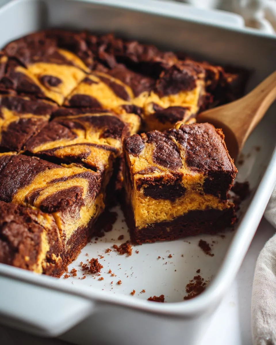 Pumpkin Spice Swirl Cottage Cheese Brownies - detail 4