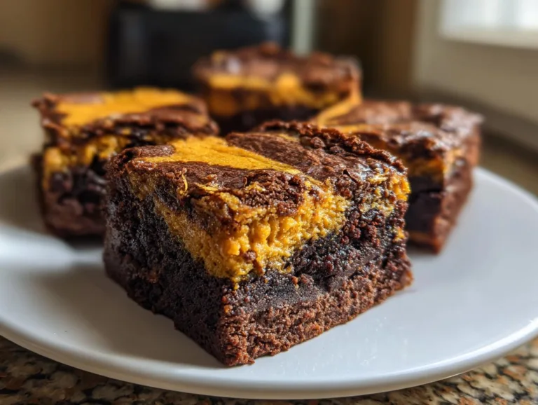 Pumpkin Spice Swirl Cottage Cheese Brownies