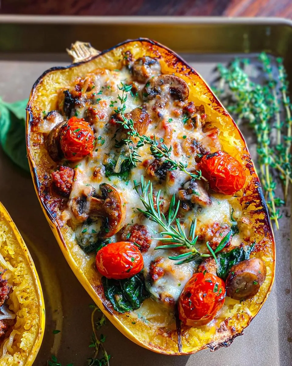 Sausage Stuffed Spaghetti Squash - detail 1