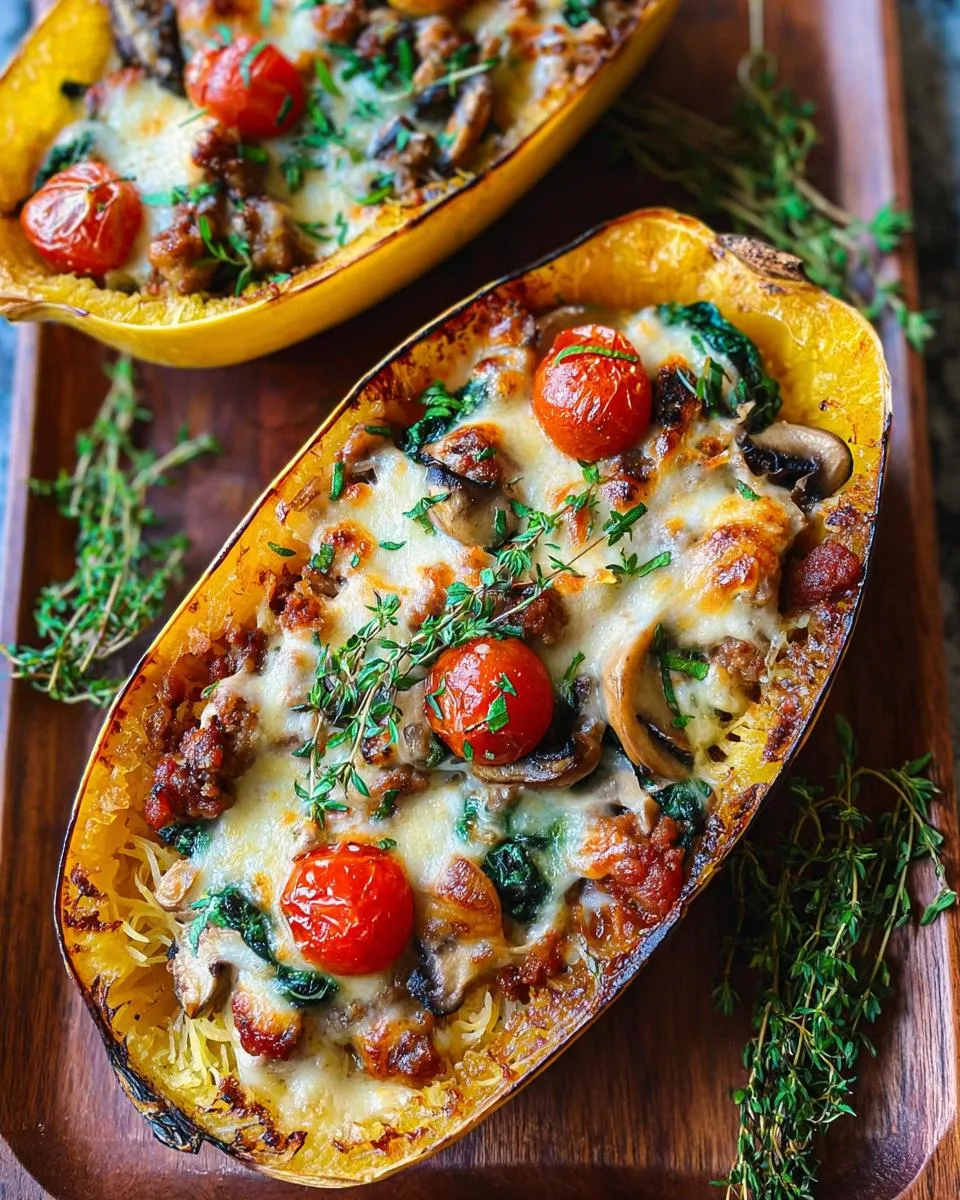Sausage Stuffed Spaghetti Squash - detail 2